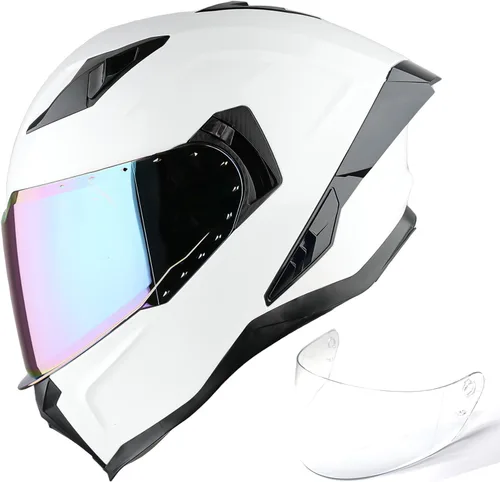 Miniatura 14 de 1Storm Casco integral de motocicleta para adultos, hombres y mujeres, casco de carreras de bicicleta de calle, aprobado por DOT, con un escudo extra