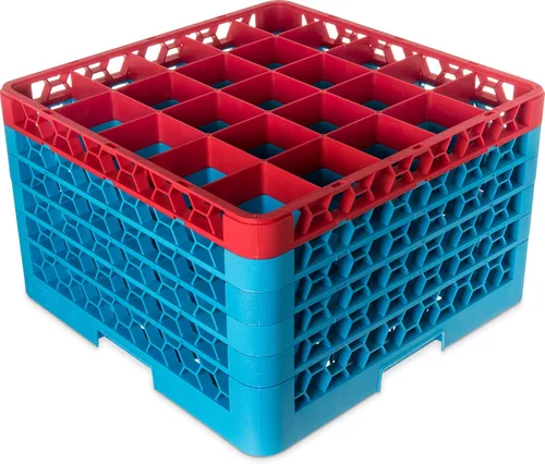 Miniatura 74 de Carlisle FoodService Products RG9-214 OptiClean Estante de vidrio con 9 compartimentos con 2 extensores, 7.12 pulgadas, polipropileno, azul