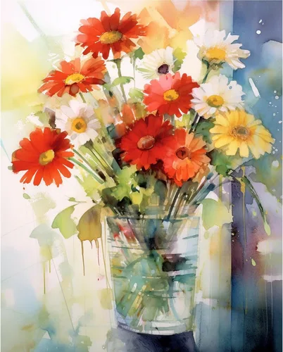 Miniatura 19 de Tucocoo Kits de pintura floral de amapola por números con pinceles y pigmento acrílico sobre lienzo para adultos, hermosos jarrones, flores, Obras