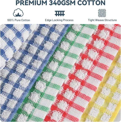 Miniatura 4 de Egles Paquete de 12 paños de cocina de 12 x 12 pulgadas, 100% algodón, para lavar platos, fregar, paños de lavado, juegos de paños de cocina Mezcla