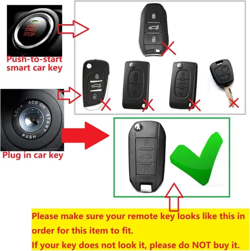 Miniatura 2 de Cubierta de patrón de textura de fibra de carbono de goma de silicona suave para Peugeot, funda de llavero remoto de coche para Peugeot 208 301 308