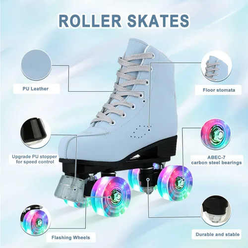 Miniatura 2 de jessie Patines de ruedas para mujer, patines esmerilados, ajustables, holográficos, para mujeres, patines de velocidad para mujeres, patines