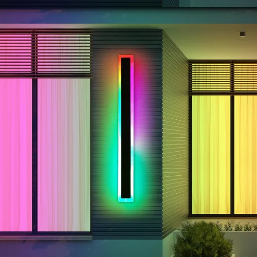 Miniatura 27 de Luces de Pared Modernas para Exterior de Casa, Apliques de Pared al Aire Libre de 23.6 Pulgadas, 3 Luces Color 3000K/4500K/6000K, Resistente al Agua