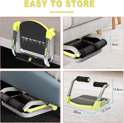 Miniatura 5 de HOTSWEAT Equipo de entrenamiento abdominal, máquina de abdominales ajustable para entrenamiento de estómago, máquina de abdominales plegable, Rojo