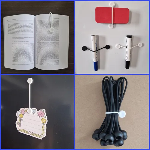 Miniatura 4 de Paquete de 12 bridas magnéticas para cables, organizadores de cables de silicona reutilizables con imanes incrustados, 8 y 4.3 pulgadas, blanco