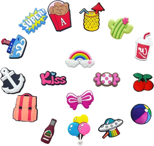 Miniatura 2 de 35, 50, 100 piezas aleatorias de PVC para zapatos, zapatos de jardín, bonitos dijes para zapatos, pulseras decorativas con diferentes diseños