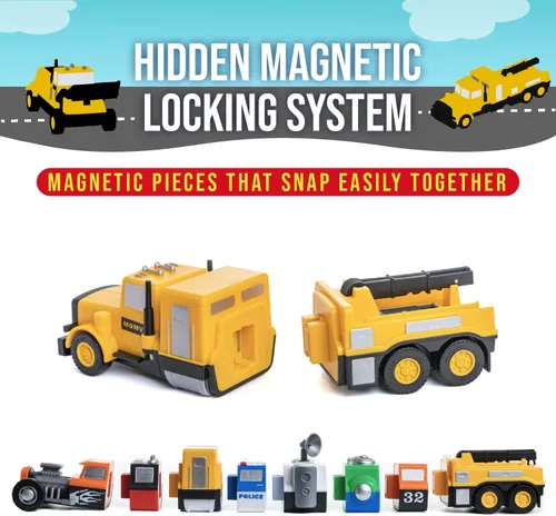 Miniatura 4 de Popular Playthings Vehículos de construcción magnéticos para mezclar o combinar