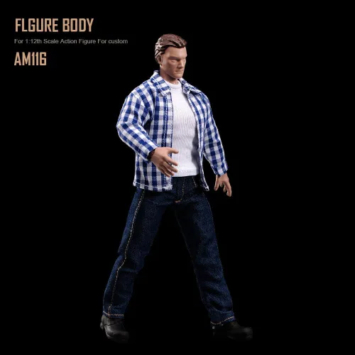 Miniatura 2 de Figura de acción masculina a escala 1:12 AM116 Cuerpo de figura masculina muscular personalizada flexible de 6 pulgadas, muñecas de PVC en miniatura