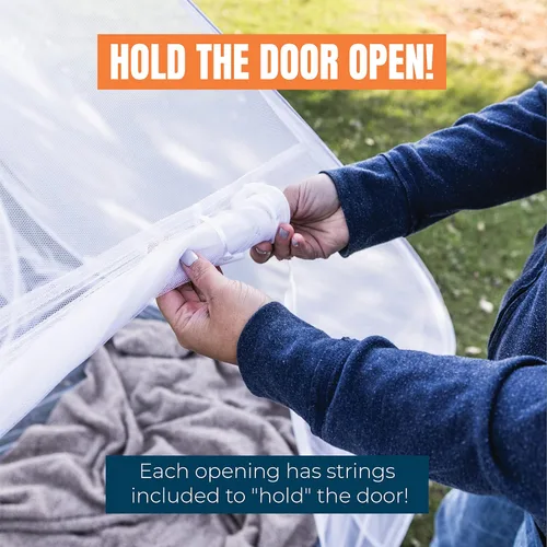 Miniatura 6 de MEKKAPRO Carpa con Mosquitera – Gran envolvente de carpa de malla plegable de 80" x 71" x 63", diseño desplegable portátil, pantalla de agujeros