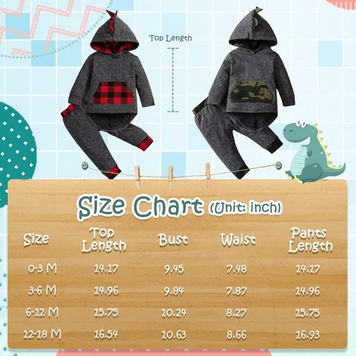 Miniatura 7 de Ropa de bebé niño para niños pequeños, traje de otoño e invierno, sudadera con capucha de manga larga + pantalones, 2 piezas