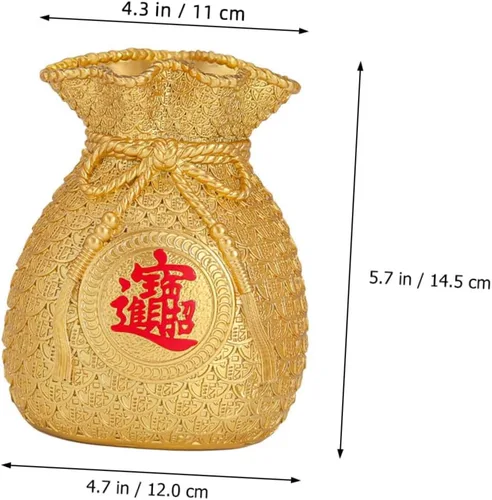 Miniatura 4 de MAGICLULU Hucha china de la suerte figura de Feng Shui, adorno de banco de monedas, figuras de dinero chino de la suerte para niños, decoración