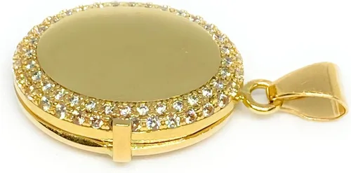 Miniatura 2 de Leney Medallón Medallón Medallón de Oro de 18k Enjoyado con Circonitas, Zirconia cúbica, Circonia cúbica