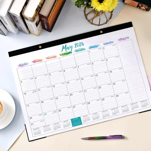 Miniatura 7 de Calendario de escritorio 2026 – Calendario 2026 de enero de 2026 a diciembre de 2026, calendario de escritorio de 12 meses, 17 x 12 pulgadas