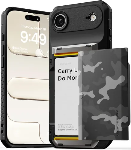 Miniatura 11 de VRS DESIGN Damda Glide Pro - Funda para iPhone 13 Pro, resistente funda semiautomática [4 tarjetas] con soporte para ranura para tarjetas compatible