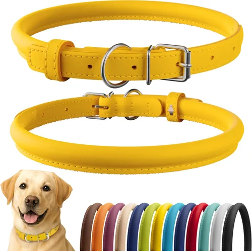 Miniatura 95 de CollarDirect Collar de perro con tachuelas, collares de cuero para mascotas para perros pequeños, medianos y grandes, acolchado suave, marrón, negro