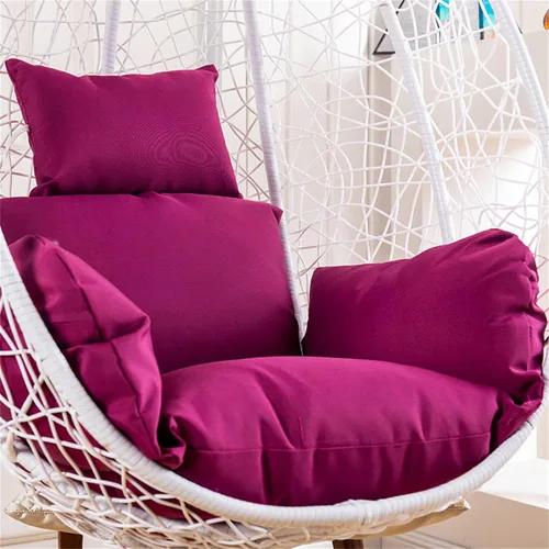Miniatura 10 de Cojín para silla con columpio, impermeable, suave, para colgar huevos, para patio, con almohada, para interiores y exteriores Rojo