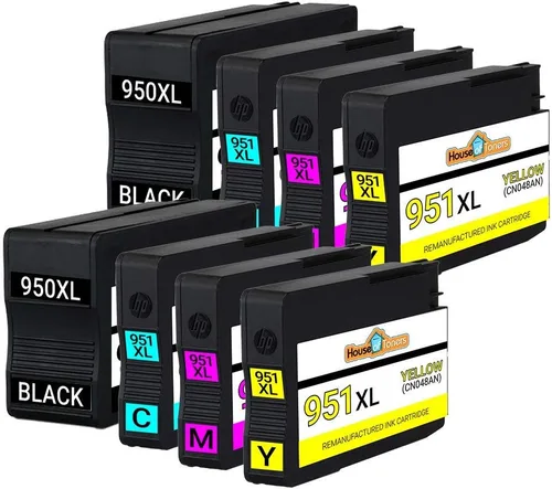 Miniatura 2 de Houseoftoners Cartucho de tinta remanufacturado para HP 950XL y 951XL, repuesto de alto rendimiento para HP 950XL y 951XL Officejet Pro 8100 8600