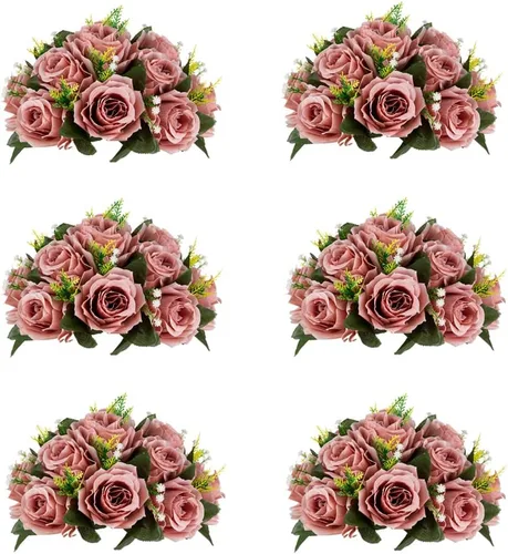 Miniatura 26 de Centros de mesa de flores para mesas de boda: decoraciones de mesa de Halloween, bolas de flores negras, centros de mesa para compromiso, ceremonia