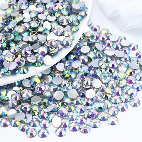 Miniatura 29 de 4500 PIEZAS SS6 2mm Resina Diamantes de Imitación de Parte Plana, Diamantes de Imitación Azul/Azul Oscuro de Parte Plana para Uñas, Vasos, Tazas