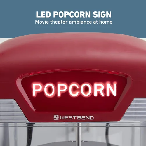 Miniatura 5 de West Bend Stir Crazy - Máquina de hacer palomitas de cine con caldera antiadherente, incluye herramienta de medición y cuchara para palomitas
