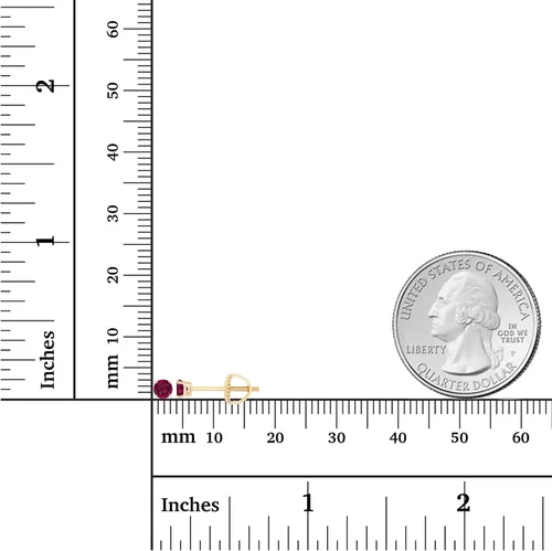 Miniatura 4 de Aretes tipo dormilona de plata de ley 925 chapados en oro de 14 quilates, hipoalergénicos, de 0.118 pulgadas, redondos, con piedra natal genuina