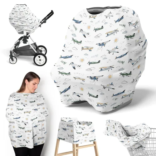 Sweet Jojo Designs Funda de asiento de coche de bebé para lactancia, lactancia, silla alta, carrito de compras, cochecito, toldo para asiento de