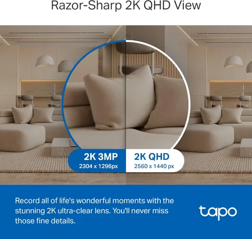 Miniatura 3 de TP-Link Tapo - Cámara de seguridad Pan/Tilt de 2K QHD para cámara de mascotas, monitor de bebé, detección de movimiento, seguimiento de movimiento