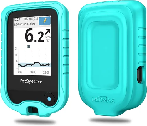 Miniatura 14 de MEDMAX Funda de silicona para Freestyle Libre 3 2/Libre Reader, ligera, a prueba de golpes, antideslizante, funda protectora de gel suave con bisel