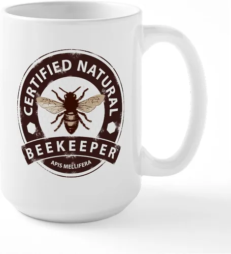 CafePress – Certified Natural apicultor Mugs – Taza de café, grande 15 oz. Color blanco taza de café