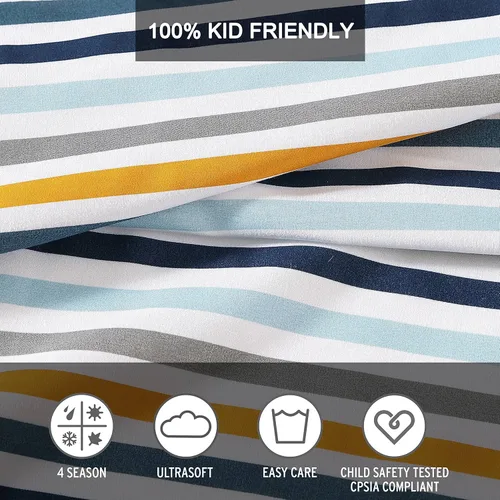 Miniatura 8 de Eddie Bauer Kids - Sábanas individuales, ropa de cama resistente a manchas para niños pequeños con fundas a juego, súper suave, ideal para artículos