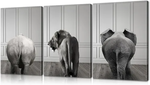 Miniatura 11 de Arte de Pared de Bulldog Francés de 3 Piezas Arte de Pared de Lienzo de Perro - Pintura de Bulldog Francés con Marco de Madera Incorporado