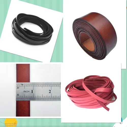 Miniatura 3 de Glory Qin 5 yardas de 0.394 in x 0.079 in - Tira de piel de vaca auténtica, 0.394 in de ancho, artesanía de cuero real para fabricación de joyas