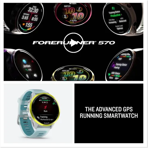 Miniatura 9 de Garmin® Forerunner® 570, 1.850 in, reloj inteligente avanzado con GPS para correr y triatlón, pantalla AMOLED, funciones de entrenamiento