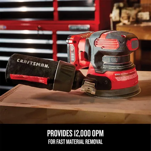 Miniatura 5 de CRAFTSMAN Lijadora orbital V20, inalámbrica, 12.000 OPM, solo herramienta desnuda (CMCW220B)