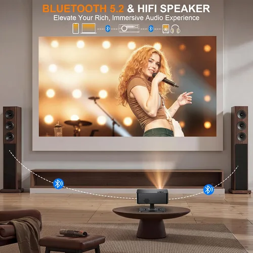 Miniatura 8 de Proyector con Netflix y soporte de 180°, proyector inteligente con WiFi y Bluetooth, enfoque automático AI y proyector de película portátil Keystone