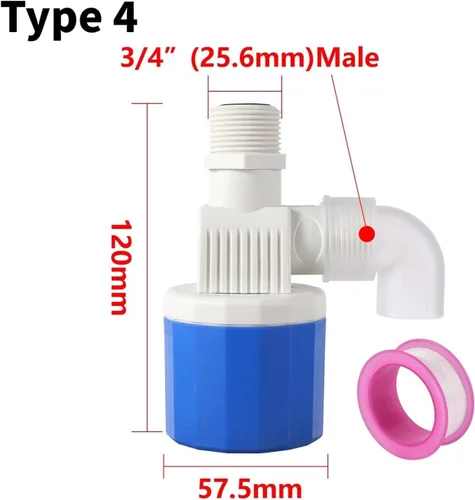 Miniatura 6 de 1PC 1/2" 3/4" Automatic Water Level Control Valve Float Ball Tank Tower Pool Switch Inlet Stop(Type 2)