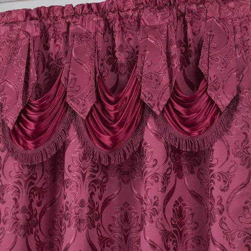 Miniatura 2 de All American Collection Nuevo juego de cortinas de 4 piezas con cenefa adjunta y transparente con 2 alzapaños incluidos