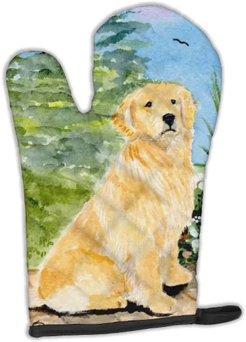 Caroline's Treasures SS8758OVMT Golden Retriever - Mitón de horno grueso resistente al calor para sartenes calientes y horno, guante de cocina