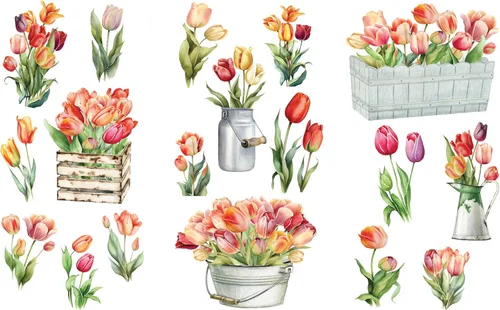 Miniatura 13 de Transferencias Frot-On para Manualidades y Muebles 3 Hojas de Diseño 15 cm x 30 cm Transferencias para Decoración del Hogar Decalcomanías
