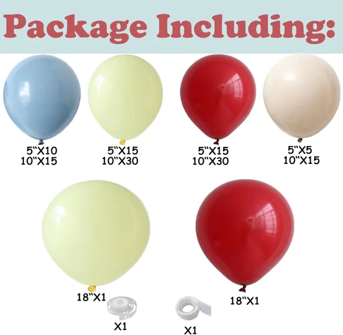 Miniatura 2 de Kit de arco de guirnalda de globos de princesa, 137 globos de látex rojos, azules, amarillos, para cumpleaños, baby shower, cuentos de hadas