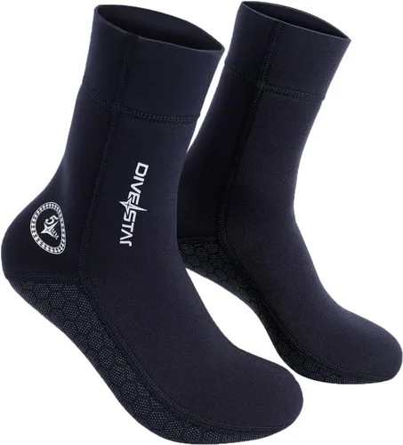 Miniatura 7 de DIVESTAR Calcetines de neopreno de buceo para hombres y mujeres, 0.118 pulgadas, 0.118 pulgadas, negro/camuflaje, calcetines de buceo para deportes