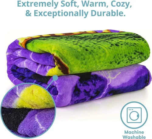 Miniatura 4 de Dawhud Direct T-Rex - Manta de vellón para cama, 75 x 90 pulgadas, manta de forro polar jurásico tamaño Queen para niños, hombres, unisex y niños