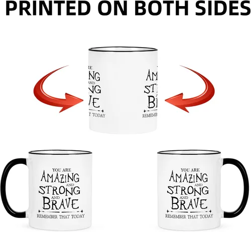 Miniatura 6 de Cabtnca Taza de café inspiradora - You're Amazing And Strong And Brave, regalo fuerte para mujer, regalo de agradecimiento para hombres, 11 onzas