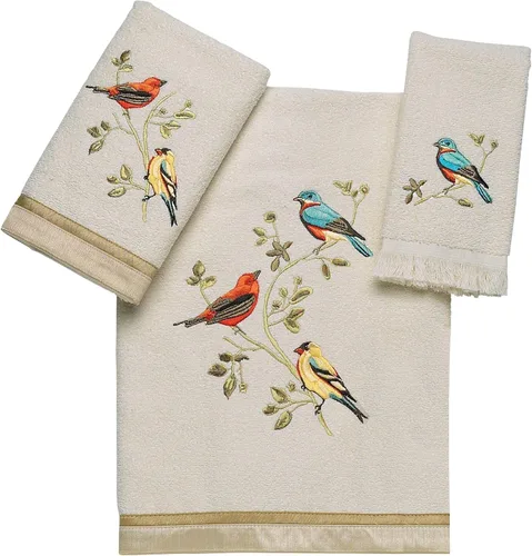 Miniatura 4 de Avanti Linens, toalla de baño con pájaros dorados Marfil
