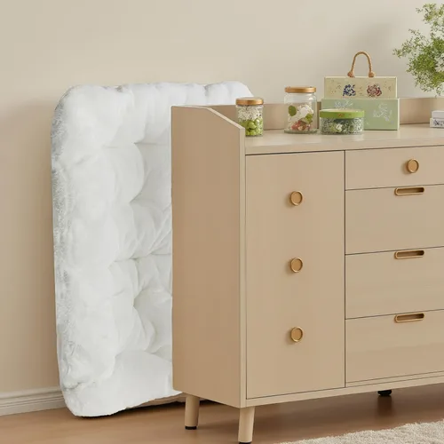 Miniatura 4 de Sweetcrispy Silla Cómoda para Adultos, Silla Plegable para Sala de Estar, Sillón de Peluche Sintético Suave para Dormitorio, Silla de Lectura Cómoda