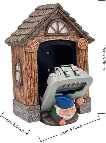 Miniatura 7 de Caja de bloqueo de llave con código para exterior - Soporte de pared para llaves al aire libre - Caja de seguridad grande - Caja de seguridad