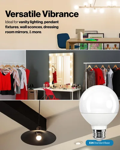 Miniatura 4 de Sunco Juego de 12 bombillas LED G25, bombillas de globo para tocador de baño de alto rendimiento, 1000 lm, 11 W (equivalente a 100 W), 2700 K, luz