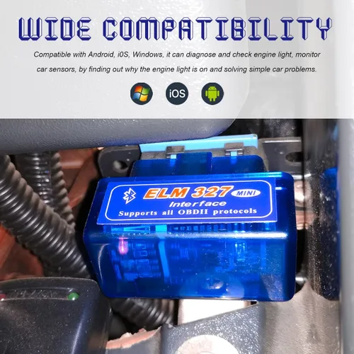 Miniatura 3 de ELM327 OBDⅡ Escáner de diagnóstico automático del coche, mini OBDII herramienta de escaneo Bluetooth profesional y lector de código, herramienta