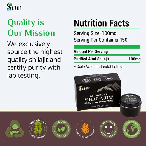 Miniatura 5 de Sayan Pure Authentic Altai Shilajit Resina – 0.51 onzas, suministro de 2 meses – Suplemento de ácido fúlvico orgánico de alta eficacia para mujeres