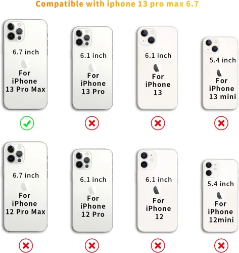 Miniatura 7 de Funda Transparente para iPhone 13 Pro Max con Cordón Ajustable para Hombro y Cuello Correa Cruzada Funda de Teléfono para Mujeres y Niñas Protector
